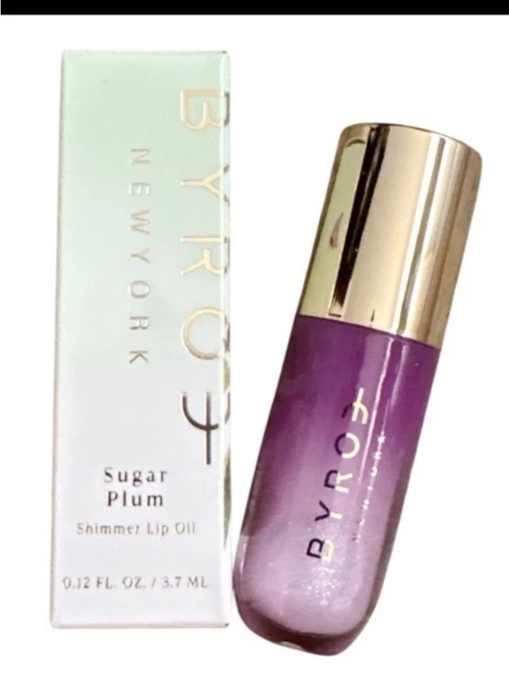 NIB ROE Sugar Plum Shimmer Lip Oil - Plum Purple with Gold Cap